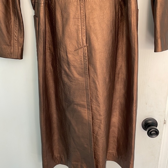 BCBGMaxAzria Leather Metallic Coat Size 4 - Picture 9 of 11